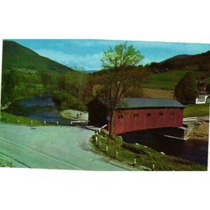 Covered Wood Bridge West Arlington Vermont Green Mountains Battenkill River Post